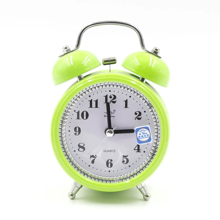 HC2354G_1.webp Fashion Mute Metal Alarm Clock with Night Light, Size: 12*8.5cm - Image 2