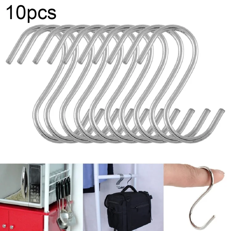 HC23982.webp 10pcs 2.5mm Multi-functional S-shaped Stainless Steel Metal Hook, Length: 5.5cm - Image 1