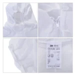 3M 4515 One-piece White Anti-static Anti-chemical Dustproof Sandblasting Suit with Cap, Size: M - Image 5