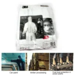3M 4515 One-piece White Anti-static Anti-chemical Dustproof Sandblasting Suit with Cap, Size: M - Image 8