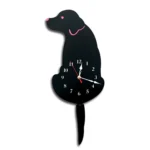Home Office Bedroom Decoration Battery Operated Dog Shaped Wall Clock with Swinging Tails, Size : 42 x 18cm - Image 2