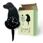 Home Office Bedroom Decoration Battery Operated Dog Shaped Wall Clock with Swinging Tails, Size : 42 x 18cm - Image 3