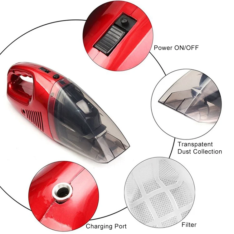 HC2531_4.webp 60W Rechargeable Car Household Portable Handheld Wireless Dry Wet Used Vacuum Cleaner, EU Plug - Image 5