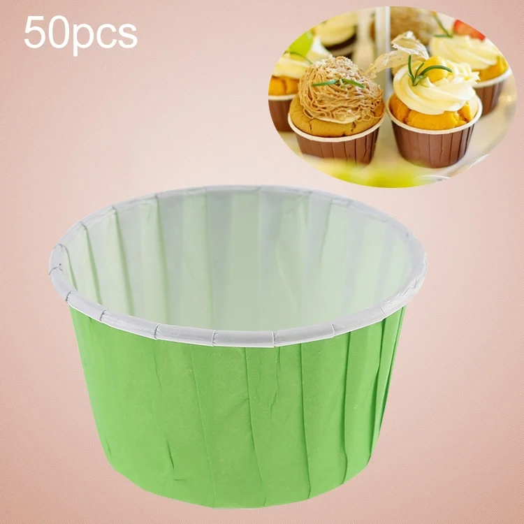 HC2535G.webp 50pcs / Pack Round Lamination Cake Cup Muffin Cases Chocolate Cupcake Liner Baking Cup, Size: 5 x 3.8  x 3cm - Image 1