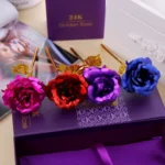 24K Golden Foil Plated Decoration Rose Artificial Flower, Random Color Delivery - Image 8