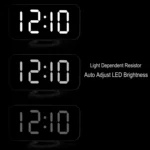 Multifunction Creative Mirror Reflective LED Display Alarm Clock with Snooze Function & 2 USB Charge Port - Image 4