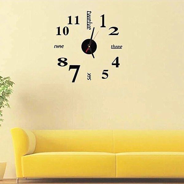 HC2620B_2.webp Lovelife WC37130 Acrylic English Digital DIY Stereo Wall Clock Wall Stick Clock - Image 3