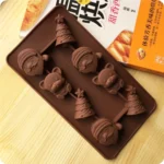 2 PCS Christmas Tree Santa Claus Chocolate Dessert Pastry Kitchen Baking Silicone Ice Lattice Mold