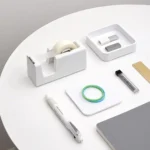 Original Xiaomi Youpin Kaco LEMO Tape Dispenser with 2 Rolls Tapes & Staples(White) - Image 3