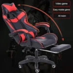 Computer Office Chair Home Gaming Chair Lifted Rotating Lounge Chair with Footrest / Nylon Feet - Image 3