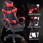 Computer Office Chair Home Gaming Chair Lifted Rotating Lounge Chair with Footrest / Nylon Feet - Image 4