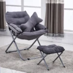 Creative Lazy Folding Sofa Living Room Single Sofa Chair Tatami Lounge Chair with Footrest / Pillow