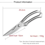 10 inch Kitchen Poultry Fish Chicken Bone Stainless Steel Cutter Cook Gadget Shear, Blister Package - Image 7