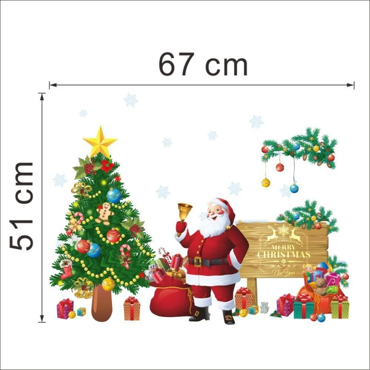 HC2974_1.webp Christmas Tree Santa Claus Living Room Bedroom Removable Wall Sticker Decoration - Image 2