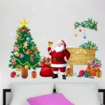 Christmas Tree Santa Claus Living Room Bedroom Removable Wall Sticker Decoration - Image 3