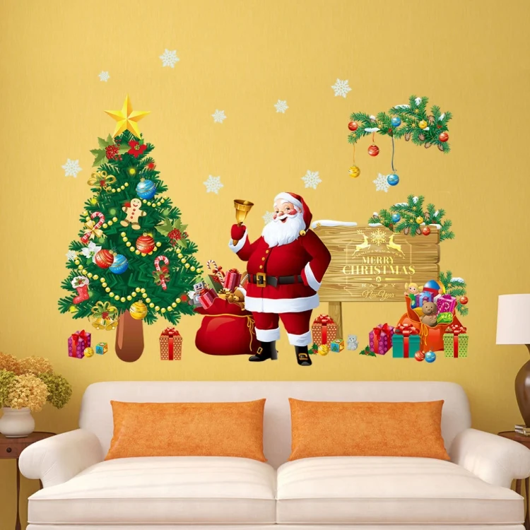 HC2974_3.webp Christmas Tree Santa Claus Living Room Bedroom Removable Wall Sticker Decoration - Image 4