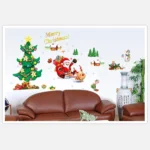 Christmas Tree Sleigh Santa Claus Window Glass Door Removable Christmas Wall Sticker Decoration - Image 3