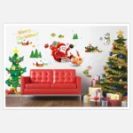 Christmas Tree Sleigh Santa Claus Window Glass Door Removable Christmas Wall Sticker Decoration - Image 4