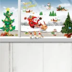 Christmas Tree Sleigh Santa Claus Window Glass Door Removable Christmas Wall Sticker Decoration - Image 6