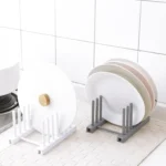 3 PCS Multi-function Kitchen Removable Plastic House Dish Rack Shelves, Random Color Delivery - Image 3