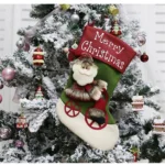 CX192019 Elk Pattern Christmas Sock Gift Bag Christmas Tree Pendant Decoration - Image 4