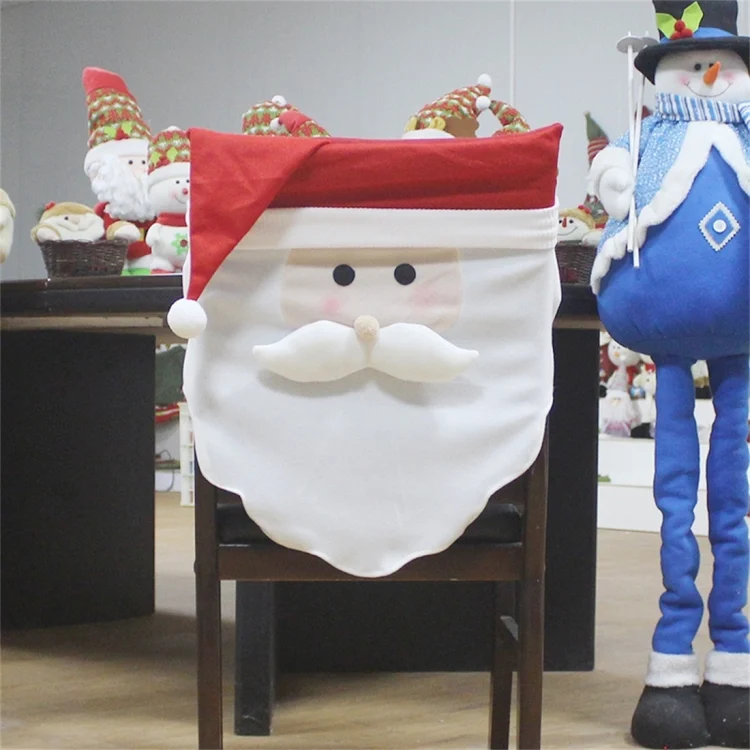 Snowman Pattern Dinner Table Chair Cover Christmas Decoration
