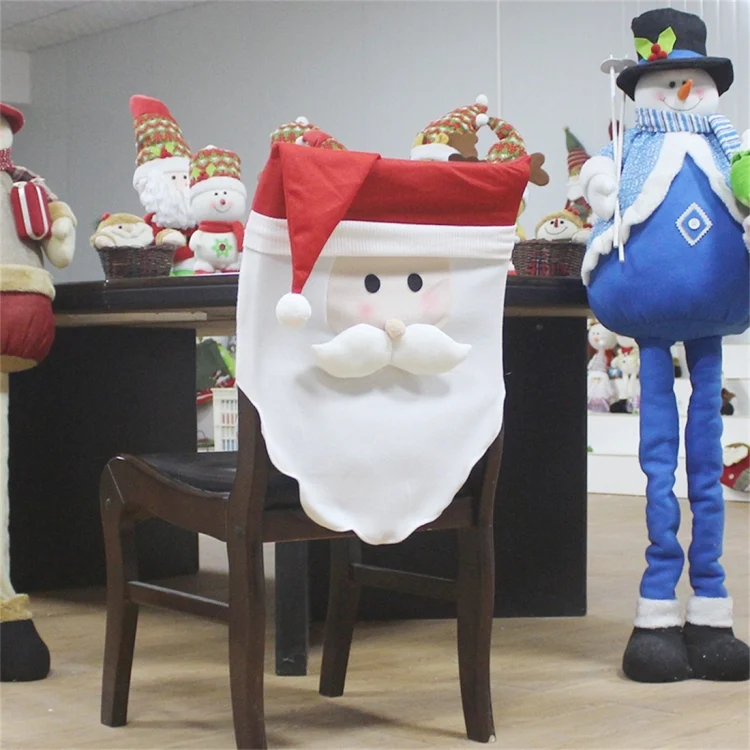 HC3138A_3.webp Snowman Pattern Dinner Table Chair Cover Christmas Decoration - Image 4