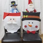 Snowman Pattern Dinner Table Chair Cover Christmas Decoration - Image 5