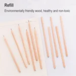 50 PCS Crude Wood Environmental Protection HB Pencils Painting Pencils for Kids School Office Supplies - Image 4