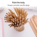 50 PCS Crude Wood Environmental Protection HB Pencils Painting Pencils for Kids School Office Supplies - Image 5