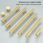 1019-128 Light Luxury Nordic Solid Copper Cabinet Handle - Image 5