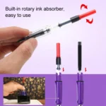 3 PCS School Office Extra Fine Titanium Alloy Nib Transparent Piston Fountain Pen(Black), Random Delivery(0.5mm/0.38mm Nib) - Image 5