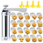 Multifunctional  Household Cookie Biscuit Machine Tool Mold Decorating Mounted DIY Baking with 20 Moulds & 4 Nozzles