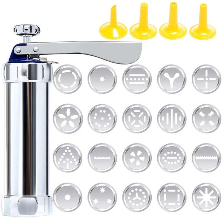 HC3358A_1.webp Multifunctional  Household Cookie Biscuit Machine Tool Mold Decorating Mounted DIY Baking with 20 Moulds & 4 Nozzles - Image 2