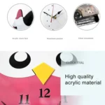 11*10 inch Children Bedroom Room Decor Battery Operated Shaped Mute Non Ticking Round Wall Quartz Clock - Image 5