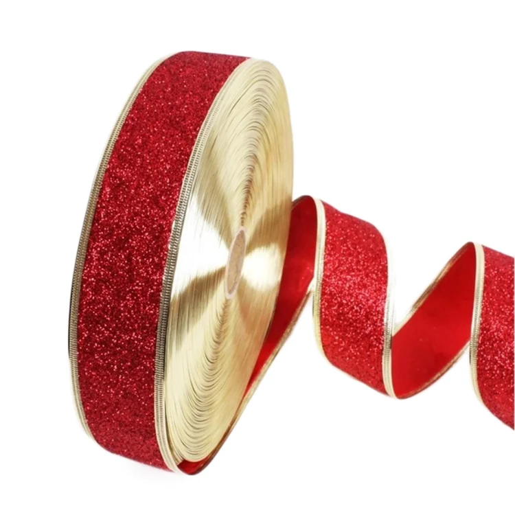 HC3461A_1.webp 2m Christmas Party Decoration Glitter Powder Christmas Tree Decoration Ribbon - Image 2