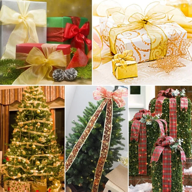 HC3461A_6.webp 2m Christmas Party Decoration Glitter Powder Christmas Tree Decoration Ribbon - Image 7