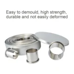 12 PCS / Set Stainless Steel Round Shape Cutting Mould Mousse Cake Doughnut Baking Tools - Image 3