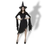 Black Irregular Long Skirt Exit Halloween Costume Cosplay Show Witchcraft Dress, XL, Chest: 98cm, Waistline: 80cm, Skirt Length: 110cm - Image 2