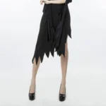 Black Irregular Long Skirt Exit Halloween Costume Cosplay Show Witchcraft Dress, XL, Chest: 98cm, Waistline: 80cm, Skirt Length: 110cm - Image 5