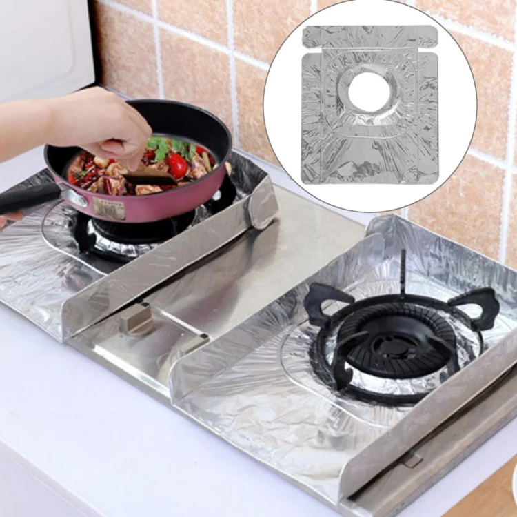 2 PCS Gas Stove Protectors Tableware Print Foil Heat-resistant Anti-Fouling Liner Cleaning Kitchen Tools Mat