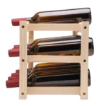 Solid Wood Folding 12-bottle Wine Display Rack Multi-layer Wine Rack, Size: 46x24x28cm - Image 3