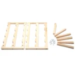 Solid Wood Folding 12-bottle Wine Display Rack Multi-layer Wine Rack, Size: 46x24x28cm - Image 4