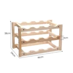 Solid Wood Folding 12-bottle Wine Display Rack Multi-layer Wine Rack, Size: 46x24x28cm - Image 5