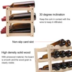 Solid Wood Folding 12-bottle Wine Display Rack Multi-layer Wine Rack, Size: 46x24x28cm - Image 6
