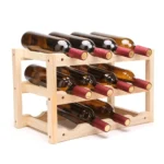 Solid Wood Folding 12-bottle Wine Display Rack Multi-layer Wine Rack, Size: 46x24x28cm - Image 8