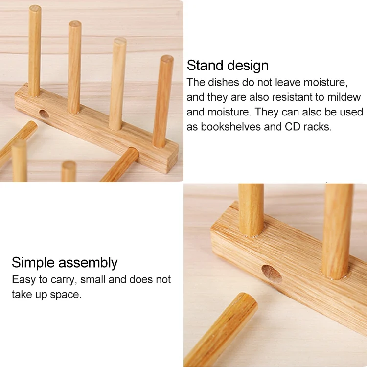 HC3615_3.webp Solid Wood Dish Drip Rack Plate Holder, Size: 14x12x10cm - Image 4
