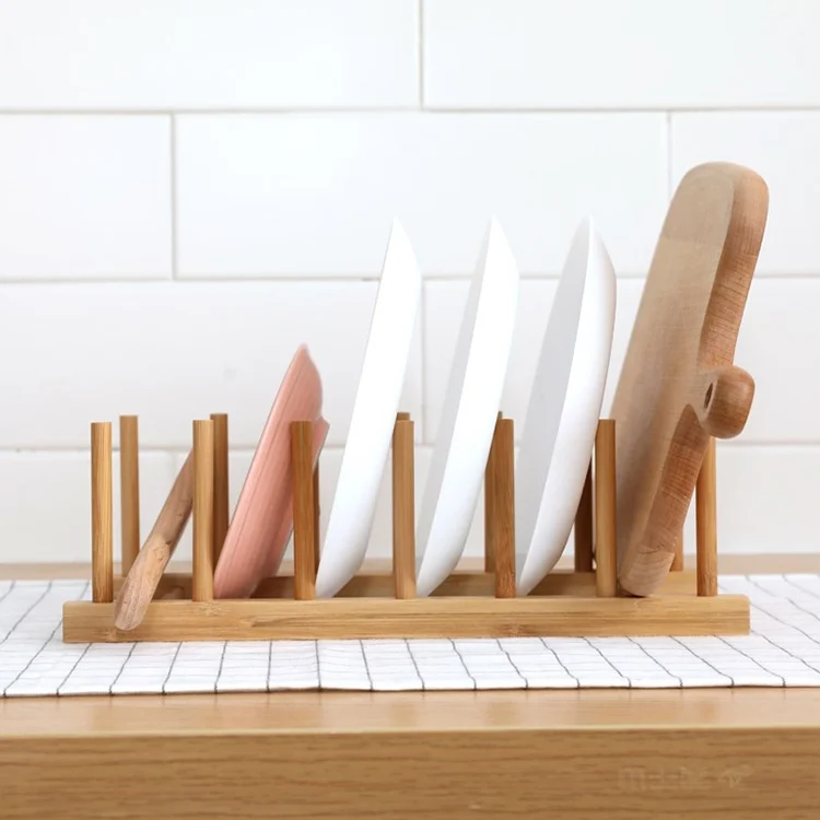 HC3617.webp Solid Wood Dish Drip Rack Plate Holder, Size: 30x12x10cm - Image 1