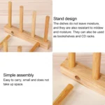 Solid Wood Dish Drip Rack Plate Holder, Size: 30x12x10cm - Image 4