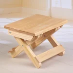 Pine Folding Square Bench Portable Home Outdoor Fishing Chair Bench,Size: 19x24x17.8cm